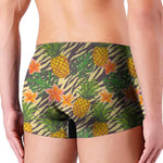 Vintage Zebra Pineapple Pattern Print Men's Boxer Briefs