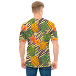 Vintage Zebra Pineapple Pattern Print Men's T-Shirt