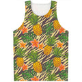 Vintage Zebra Pineapple Pattern Print Men's Tank Top