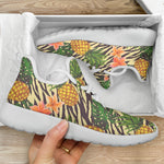 Vintage Zebra Pineapple Pattern Print Mesh Knit Shoes GearFrost