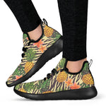 Vintage Zebra Pineapple Pattern Print Mesh Knit Shoes GearFrost