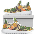 Vintage Zebra Pineapple Pattern Print Mesh Knit Shoes GearFrost