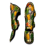 Vintage Zebra Pineapple Pattern Print Muay Thai Shin Guard