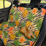 Vintage Zebra Pineapple Pattern Print Pet Car Back Seat Cover