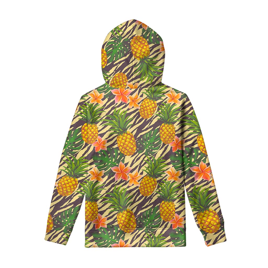 Vintage Zebra Pineapple Pattern Print Pullover Hoodie