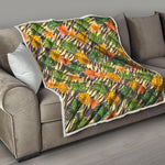 Vintage Zebra Pineapple Pattern Print Quilt