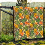 Vintage Zebra Pineapple Pattern Print Quilt