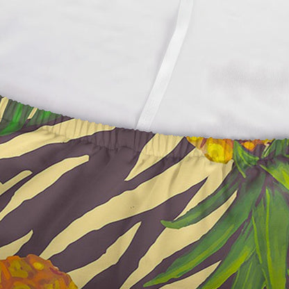 Vintage Zebra Pineapple Pattern Print Sofa Cover
