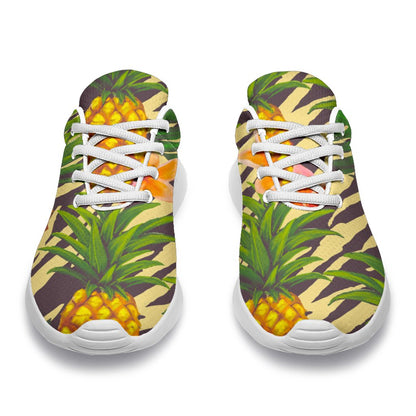 Vintage Zebra Pineapple Pattern Print Sport Shoes GearFrost