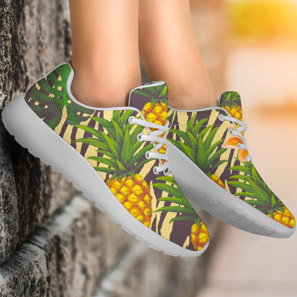 Vintage Zebra Pineapple Pattern Print Sport Shoes GearFrost