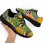 Vintage Zebra Pineapple Pattern Print Sport Shoes GearFrost