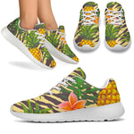Vintage Zebra Pineapple Pattern Print Sport Shoes GearFrost