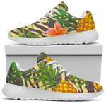 Vintage Zebra Pineapple Pattern Print Sport Shoes GearFrost