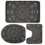 Vintage Zodiac Circle Print 3 Piece Bath Mat Set