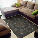 Vintage Zodiac Circle Print Area Rug