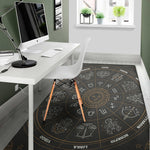 Vintage Zodiac Circle Print Area Rug