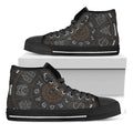 Vintage Zodiac Circle Print Black High Top Sneakers