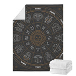 Vintage Zodiac Circle Print Blanket