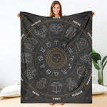 Vintage Zodiac Circle Print Blanket