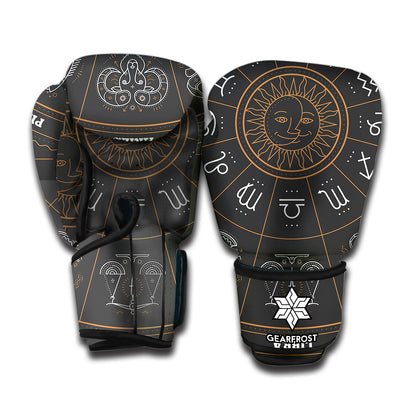 Vintage Zodiac Circle Print Boxing Gloves