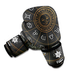 Vintage Zodiac Circle Print Boxing Gloves