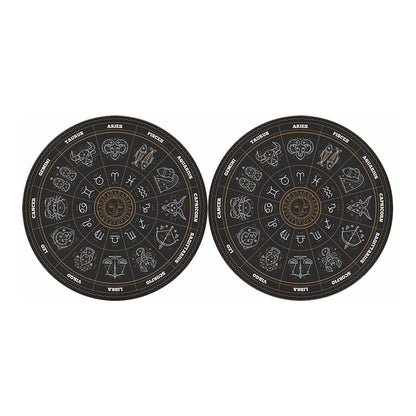 Vintage Zodiac Circle Print Car Coasters