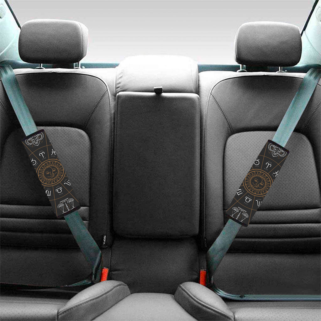 Vintage Zodiac Circle Print Car Seat Belt Covers