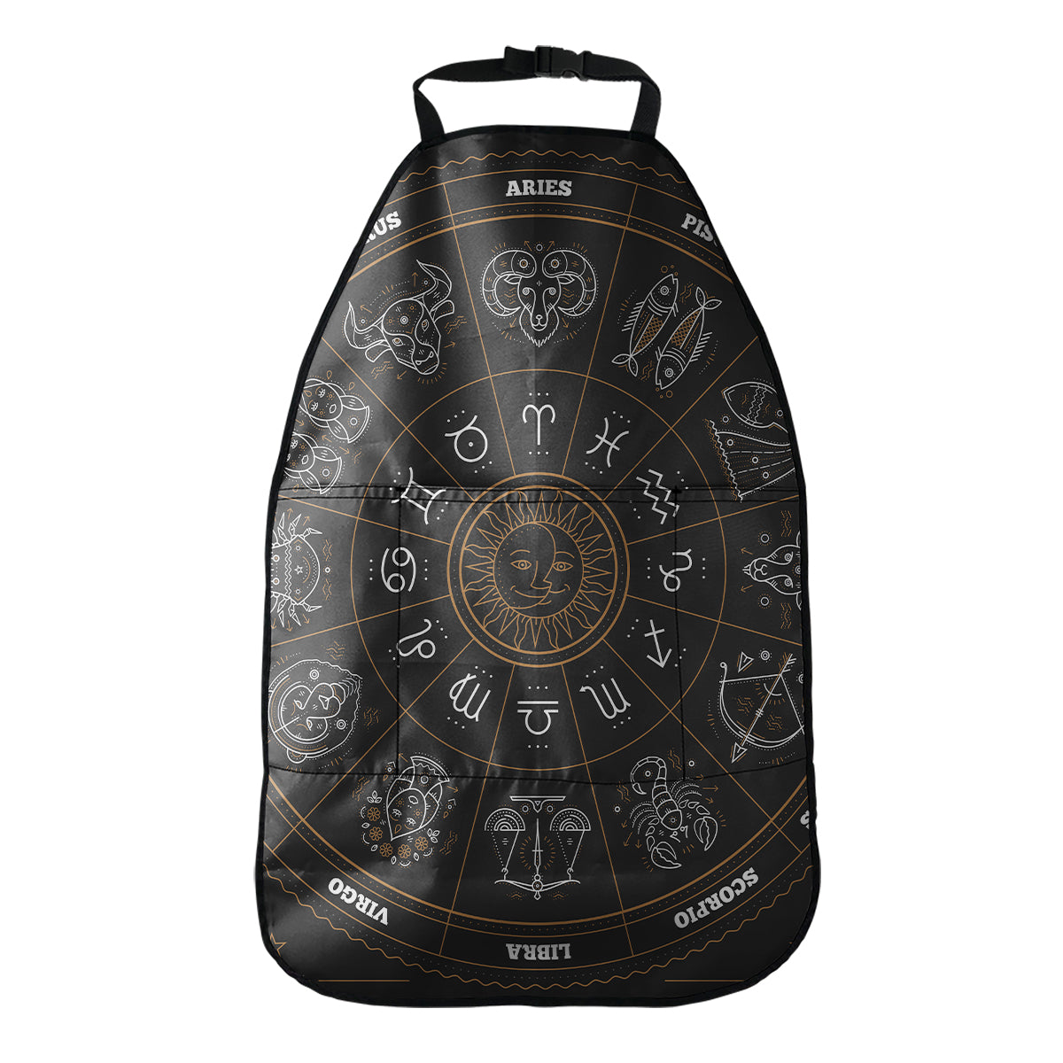 Vintage Zodiac Circle Print Car Seat Organizers