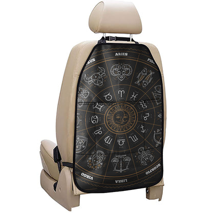 Vintage Zodiac Circle Print Car Seat Organizers