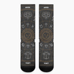 Vintage Zodiac Circle Print Crew Socks