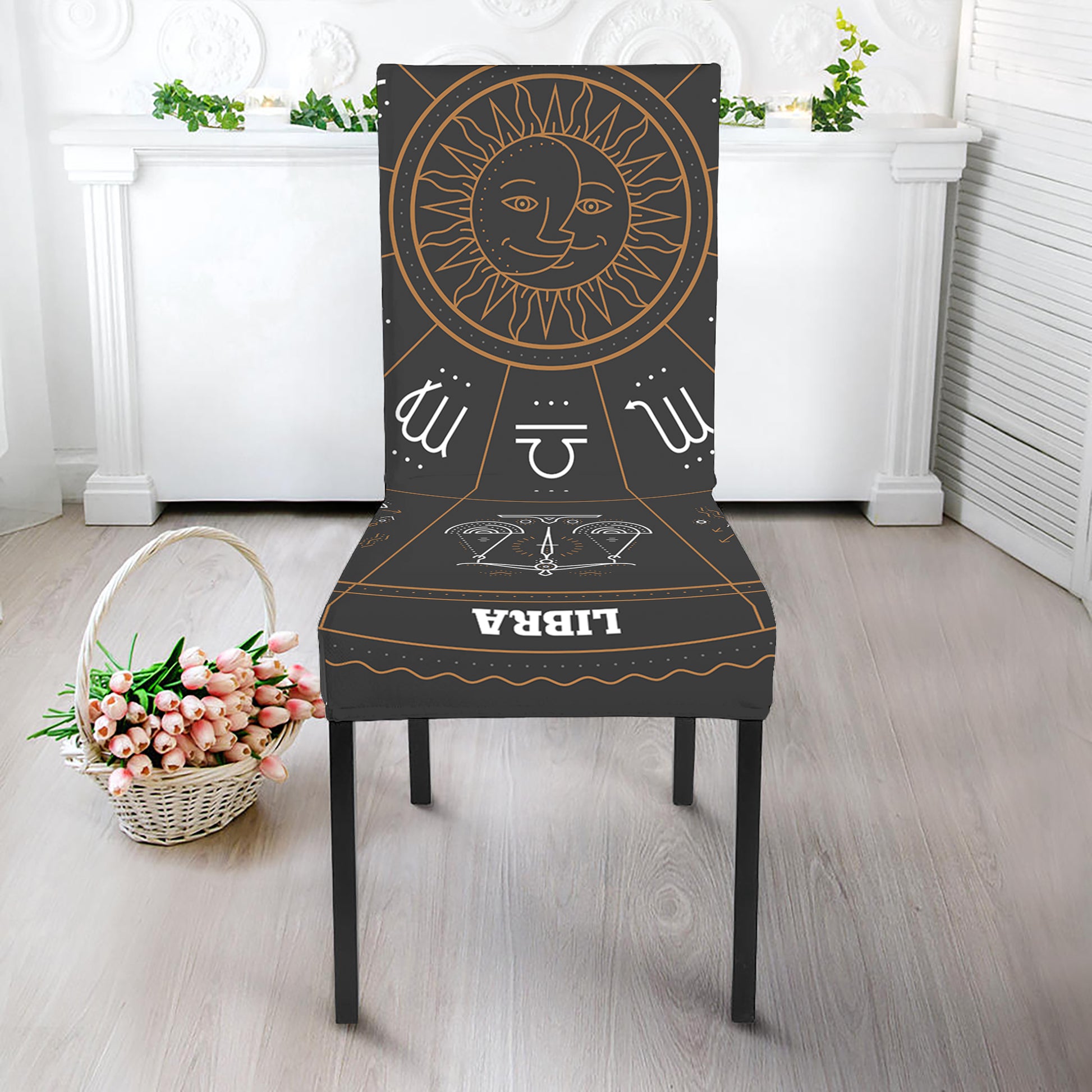 Vintage Zodiac Circle Print Dining Chair Slipcover