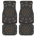 Vintage Zodiac Circle Print Front and Back Car Floor Mats