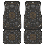 Vintage Zodiac Circle Print Front and Back Car Floor Mats