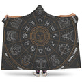 Vintage Zodiac Circle Print Hooded Blanket