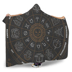 Vintage Zodiac Circle Print Hooded Blanket