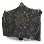 Vintage Zodiac Circle Print Hooded Blanket