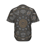 Vintage Zodiac Circle Print Men's Baseball Jersey