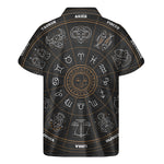 Vintage Zodiac Circle Print Men's Short Sleeve Shirt
