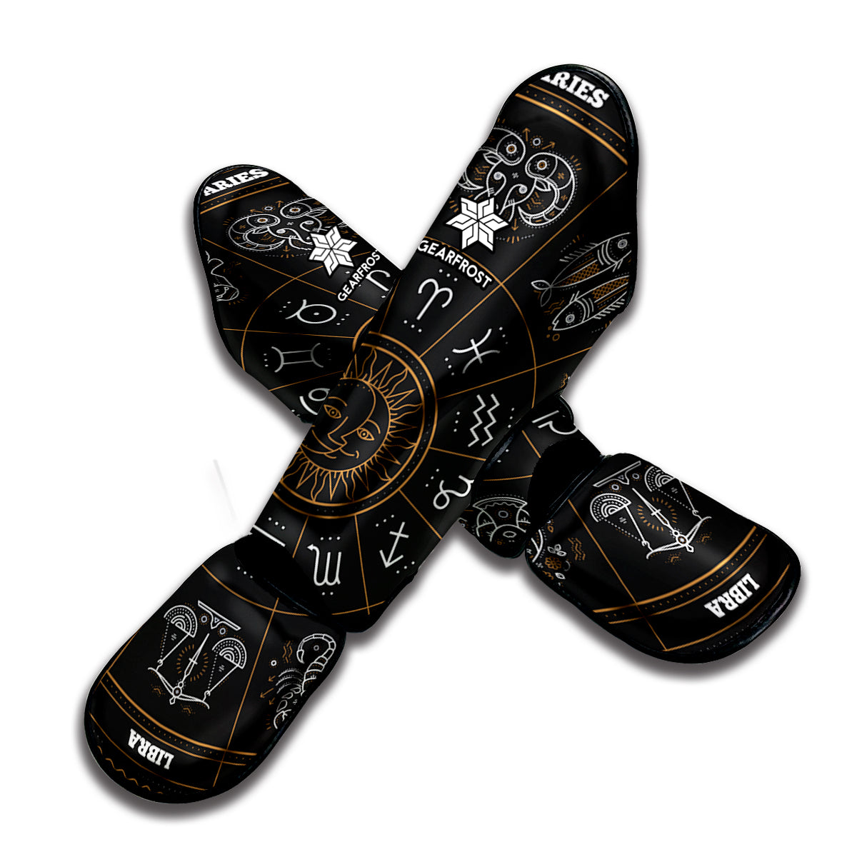 Vintage Zodiac Circle Print Muay Thai Shin Guard