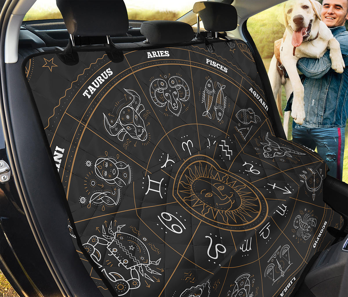 Vintage Zodiac Circle Print Pet Car Back Seat Cover