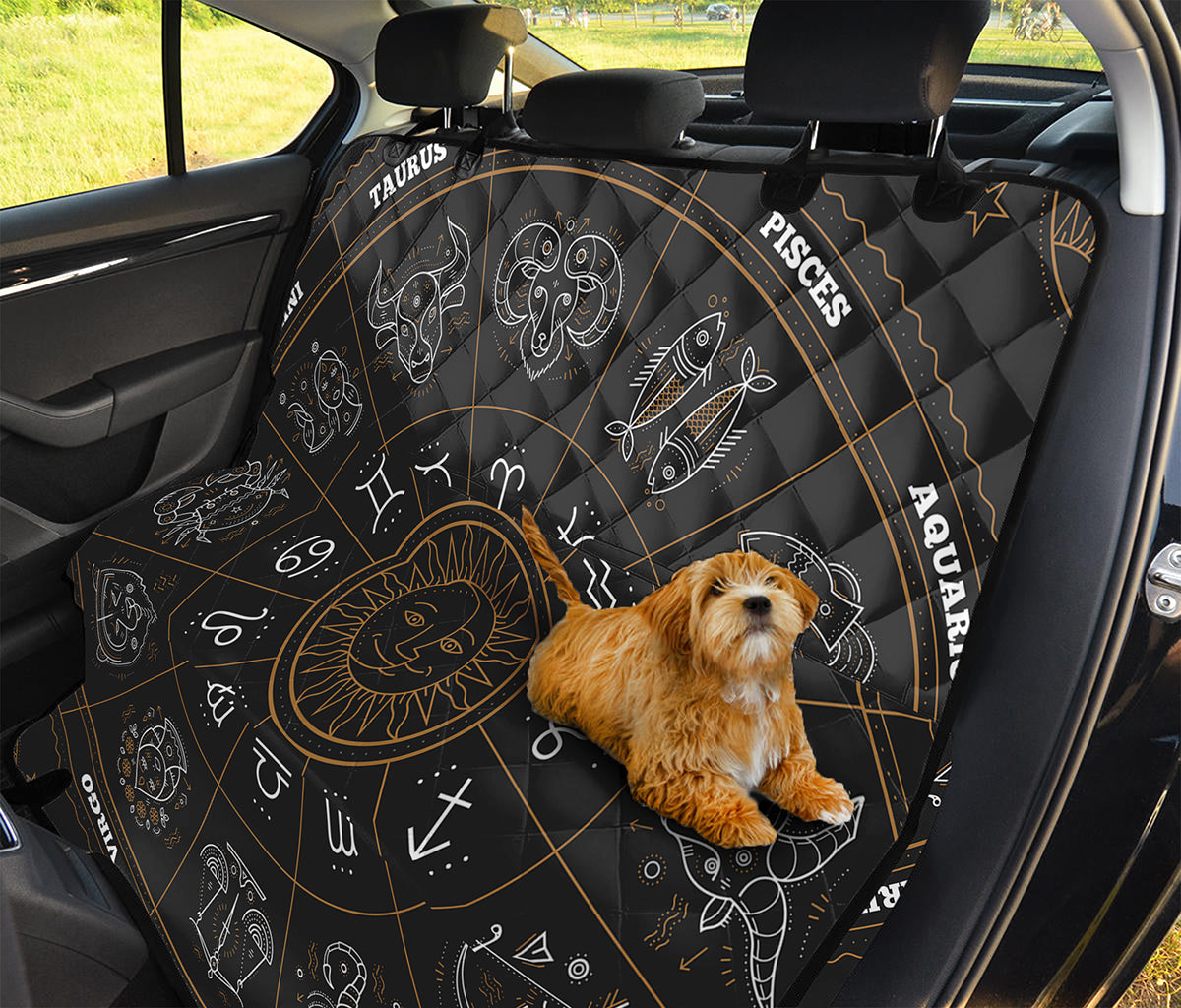 Vintage Zodiac Circle Print Pet Car Back Seat Cover