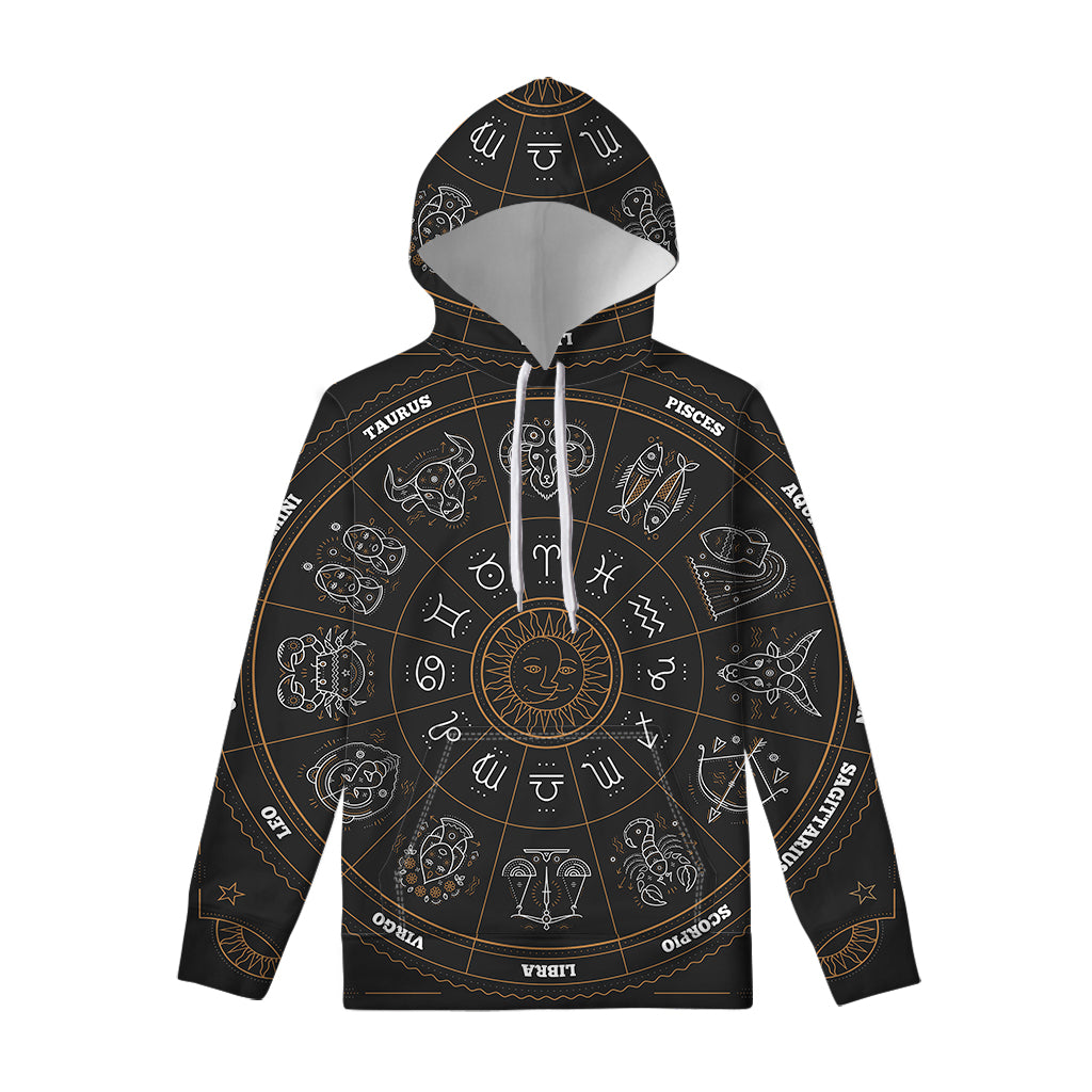 Vintage Zodiac Circle Print Pullover Hoodie