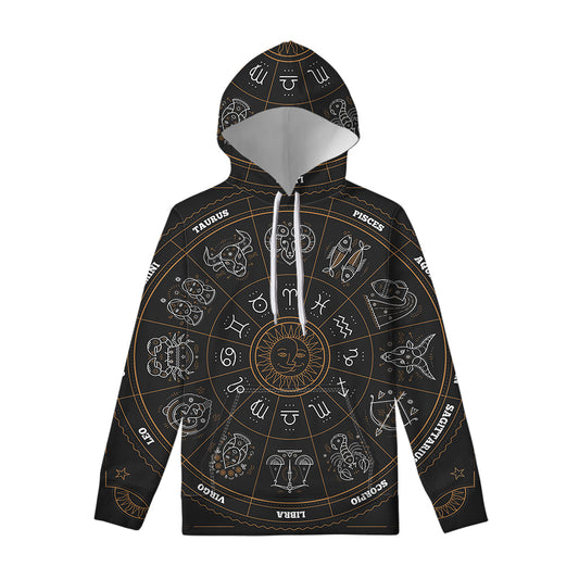 Vintage Zodiac Circle Print Pullover Hoodie