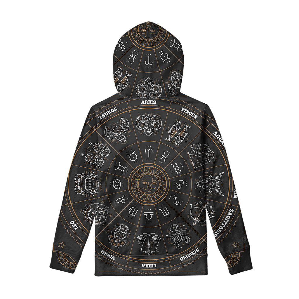 Vintage Zodiac Circle Print Pullover Hoodie