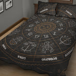 Vintage Zodiac Circle Print Quilt Bed Set