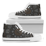 Vintage Zodiac Circle Print White High Top Shoes