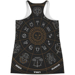 Vintage Zodiac Circle Print Women's Racerback Tank Top