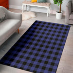 Violet And Black Buffalo Check Print Area Rug