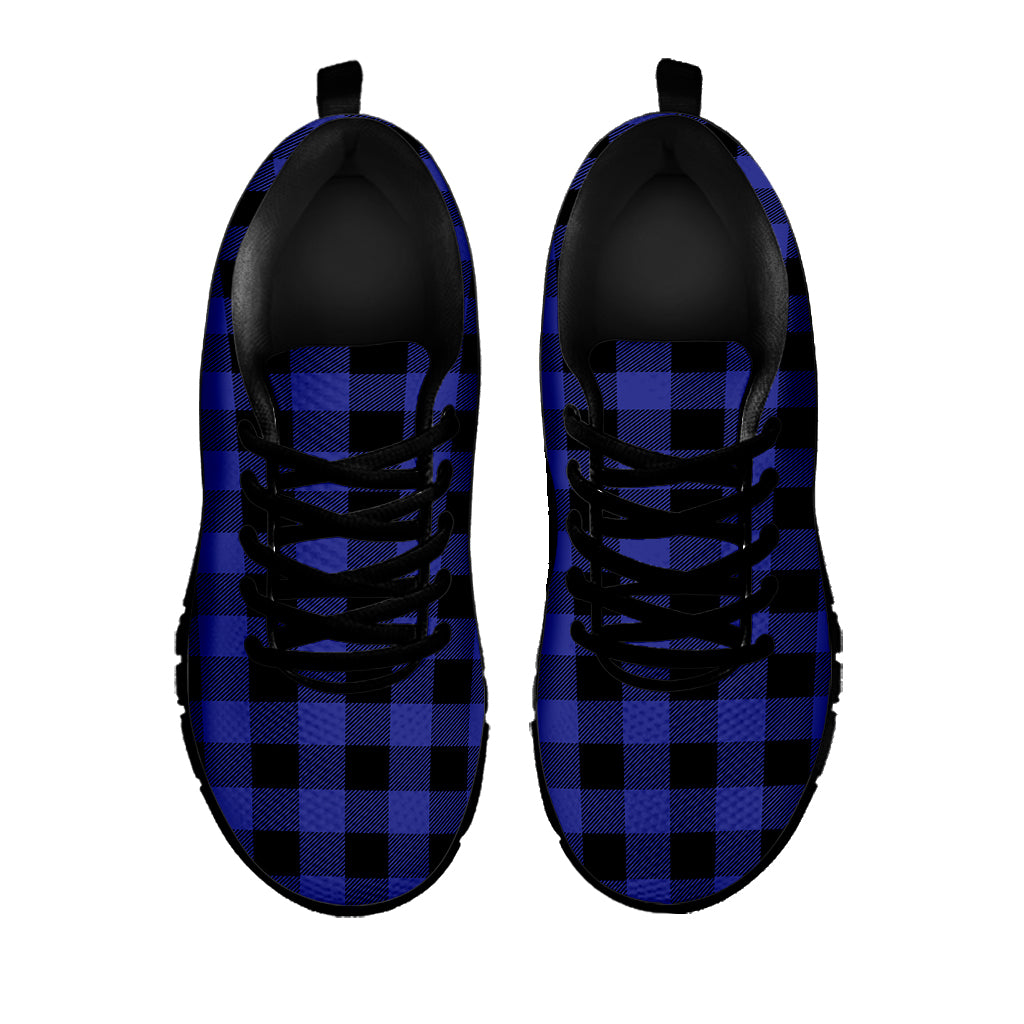 Violet And Black Buffalo Check Print Black Sneakers