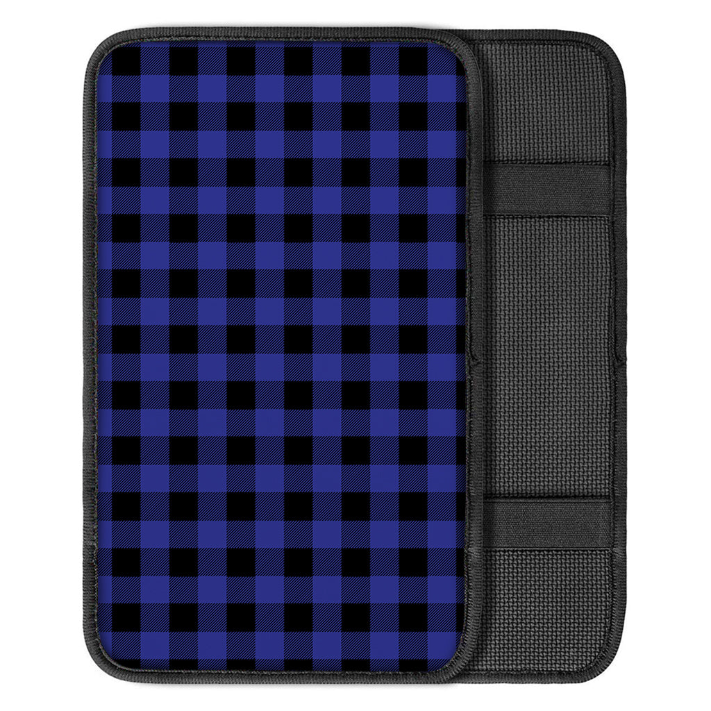 Violet And Black Buffalo Check Print Car Center Console Cover